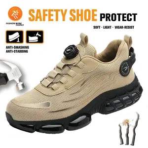 Durable Composite Toe Work Sneakers For Men Breathable Mesh Anti-Slip