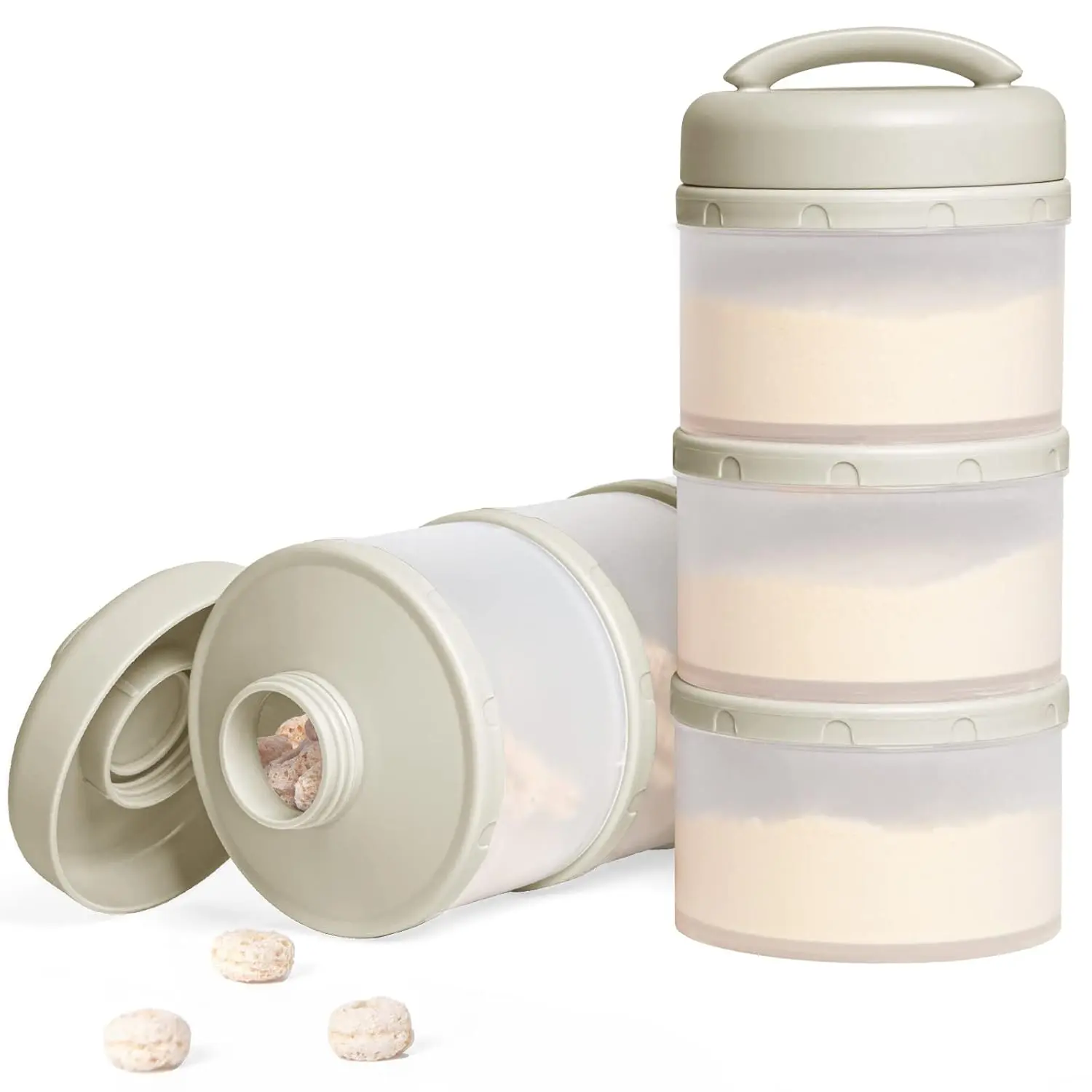 Baby Formula Dispenser - Stackable, Portable Milk Powder Storage Container, 2-Pack, Warm Grey, Affordable Prices, Fast Shipping