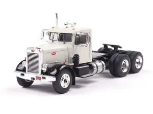 1955 Peterbilt 281 - White w/ Black Fenders Diecast 1:64 Scale Model - IXO America IA64003