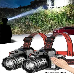 Rechargeable Headlamp, LED Head Lamp with 5 Modes,Adjustable Head Lights Long Runtime Waterproof HeadLamps