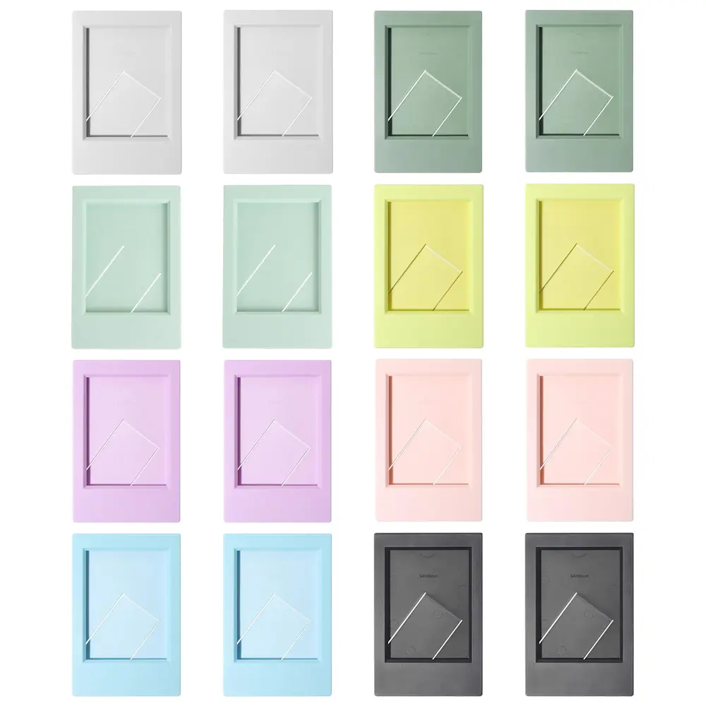 16-Piece Colorful Mini Photo Frame Set, 2x3 in with Stand, Compatible with Fuji Instax Mini Polaroid Film, for Desktop Decoration, Bedside Table Use (Home Improvement Accent)