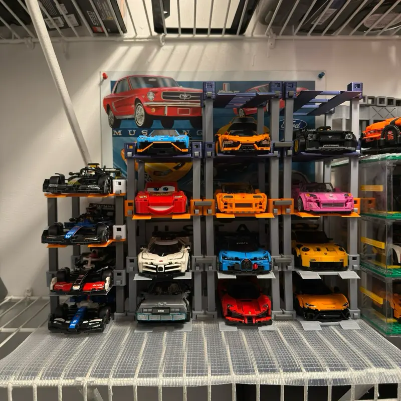 Brick Toy Lift Display - Stackable Toy Car Display