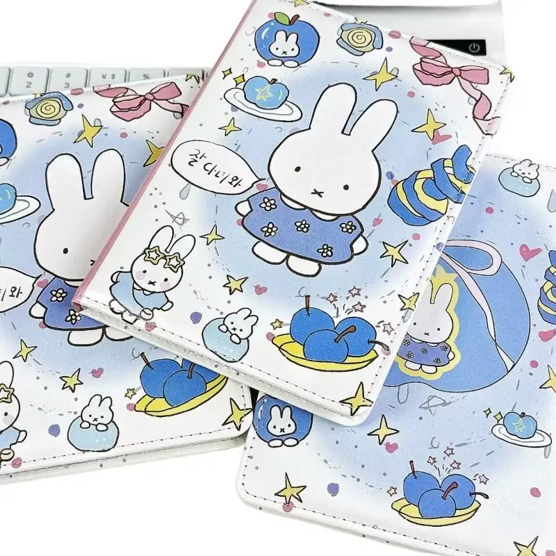 Cute Cartoon Miffy Blue Pu Leather Notebook Anime Peripheral Print Full Color Page Student Notepad Handbook Children's Gift