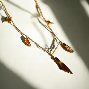 Palestine Charm Necklace, Stainless Steel, Palestinian Pride