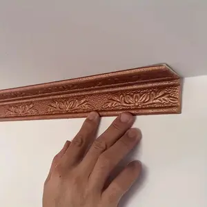 Self-Adhesive Foam Strip for Ceiling & Wall Decoration, Wall Trim, Floral Design, Floral Carving, Waterproof Reusable Easy Installation Modern Style 90.55x3.14 Inch
