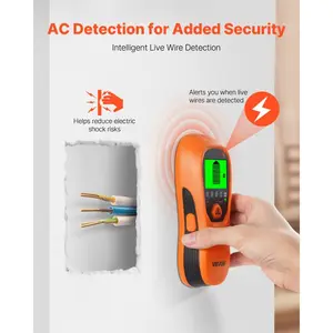 VEVOR Stud Finder Wall Scanner, 5 in 1, Electronic Wall Stud Detector with Smart Sensor, High-Definition LCD Display and Audio Alarm, for the Center and Edge of Metal, AC Wire, Joists, Pipes, Orange