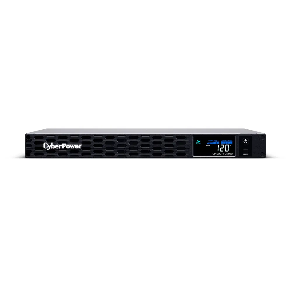 CyberPower CP1500PFCRM1U PFC Sinewave UPS Battery Backup, 1500VA/900W, 6 Outlets, AVR, 1U Rackmount, UL Certified