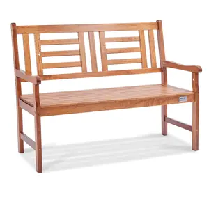 VEVOR Outdoor Bench,  48 inches Wood Garden Bench for Outdoors, Outdoor Garden Park Bench with Backrest and Armrests, 700 lbs Load Capacity Bench, Patio Bench for Garden, Park, Yard, Front Porch