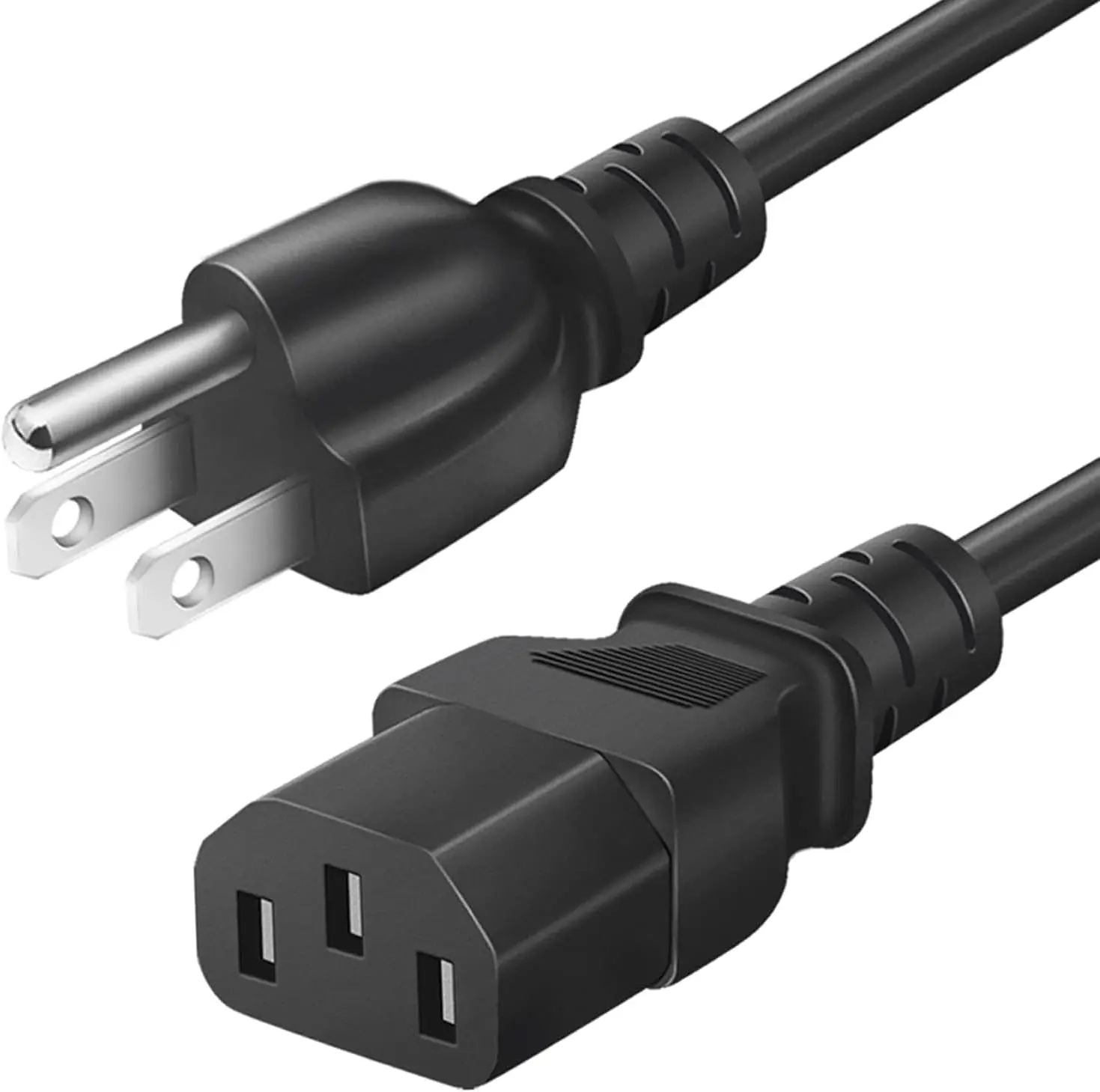3ft Universal 3 Prong AC Power Cord for TV Monitor Computer