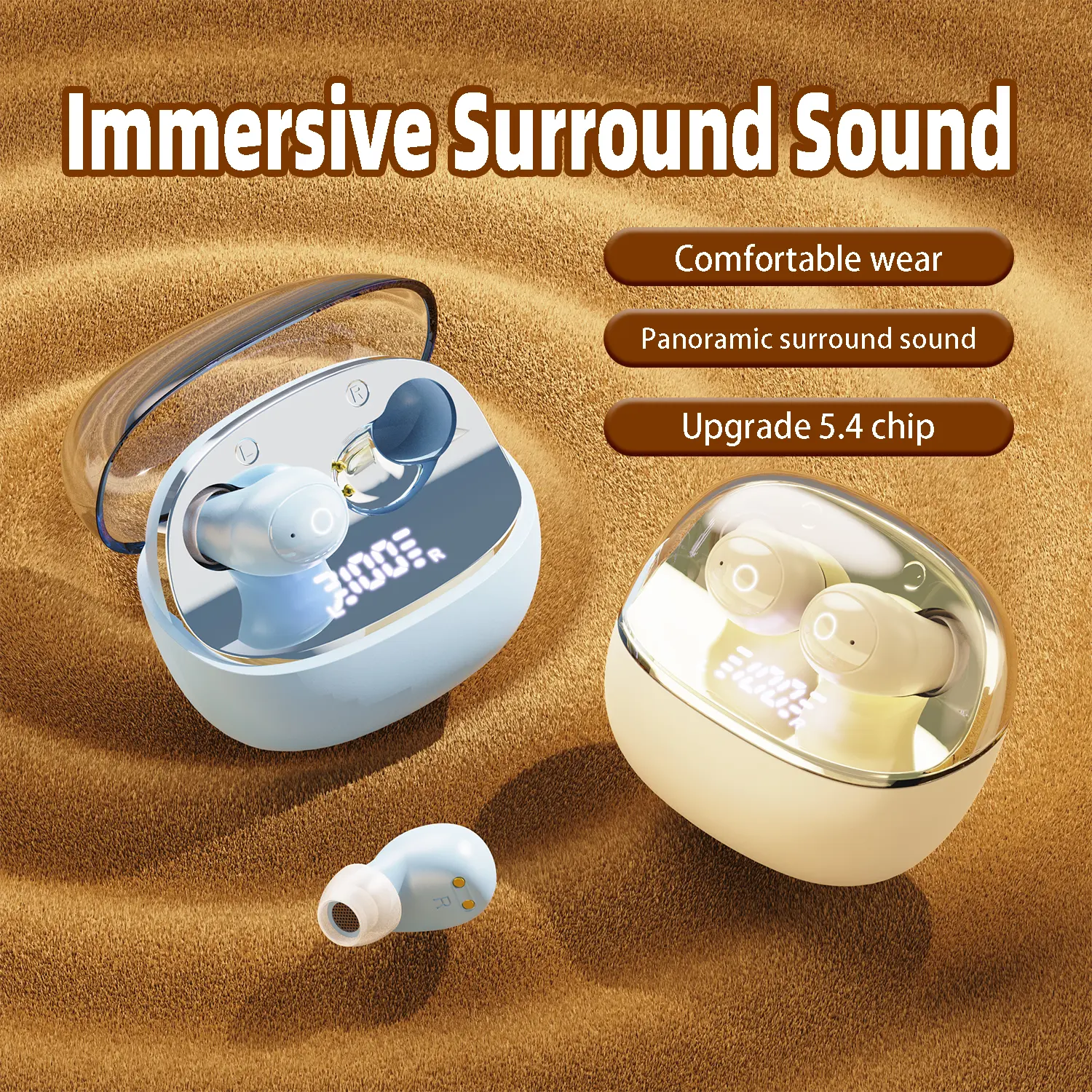 Invisible In-Ear Sleep Bluetooth Earbuds - Tiny Ultra-Compact, Soft Silicone Low-Burden Design, No Ear Squeeze for Side Sleeping, Sleep Aid, Active Noise Cancellation, Water Resistant, Stable Stereo Audio for Night Rest, Commute