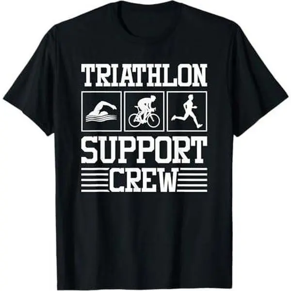 Triathlon Support Crew Athletic Team Run Swim Bike T-Shirt