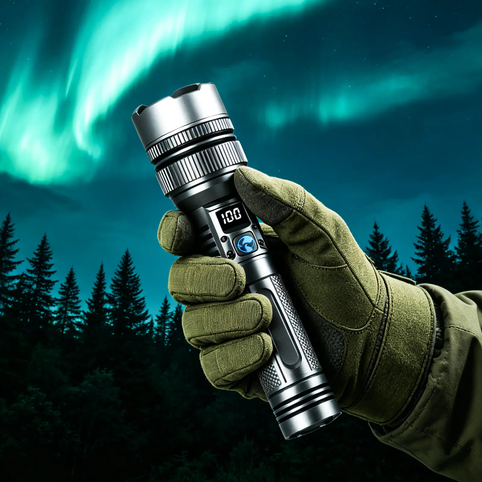 Upgrade 2-in-1 High-Power Flashlight, Digital Battery Display, Rechargeable, Zoom Function, Waterproof Design, Adjustable Brightness. Suitable for outdoor, emergency, and camping scenarios, fishing, gardening lighting tiktokshopsummersale