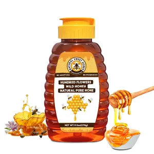 WACACEE Natural Honey, net weight 270 g | raw and unfiltered, no additives, 100% wild honey with press-seal lid, suitable for baking and cooking, ideal for camping, gifting, coffee, desserts, and salads, easy pour spout