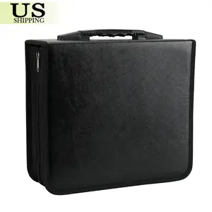 400-Disc CD/DVD Storage Case - Heavy Duty 600D Oxford Fabric w/ Reinforced Zipper & 200μm Padding | Shockproof Media Organizer for Home Theater, Office, Car | Compact 14x12x4in Black Design