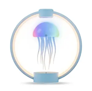Magnetic Levitation Jellyfish Lamp, Floating LED Night Light with Remote Control, Full Color Gradient Lighting, Unisex Creative Decor Lamp with Batteries, Home Decor for Living Rooms, Party Decorations Gift