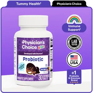 Physician's Choice Kids Probiotic with Zinc, Natural Vitamins, and Organic Prebiotics - Supports Digestive & Immune Health - Berry Flavored Chewable
