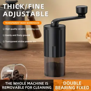 1 piece - 2026 New Hand-Cranked Coffee Maker, Silent Ceramic Wrapper, Hand-Cranked Coffee Grinder/Home Coffee Grinder/Retro Hand-Cranked Coffee Maker/Adjustable Coarseness - Ceramic Wrapper - Fast Grinding Coffee Tools