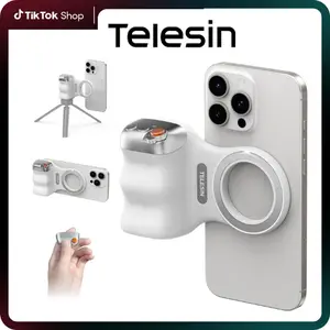 TELESIN Coin Battery Shutter Magnetic Phone Grip, Classic Camera Handle for iPhone 17/16/15/14/13/12, Android, Steady Outdoor Vlogging Grip Not USB-C