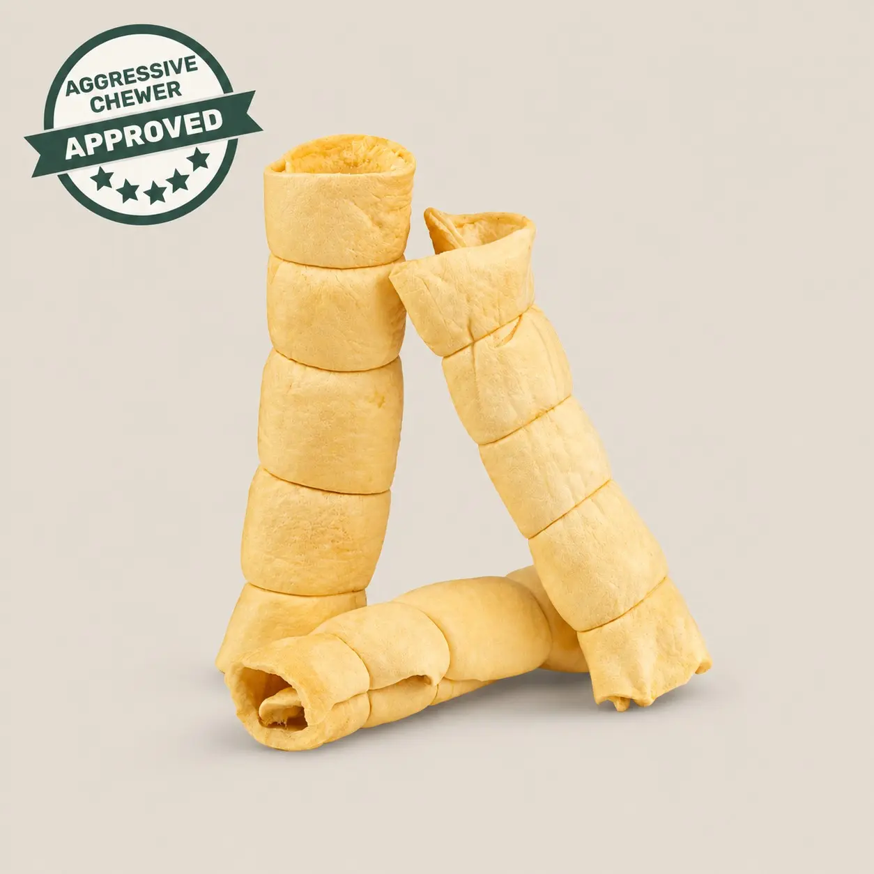 Natural Gargantuan Beef Cheek Rolls for Aggressive Chewers