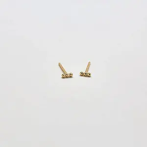 Gold Mini Bead Bar Earrings