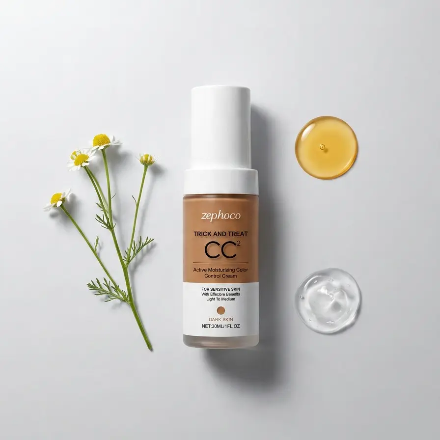 CC Cream with SPF 46+ - Color Correcting & Hydrating Tinted Moisturizer, For Sensitive Skin, Dark Skin Shade