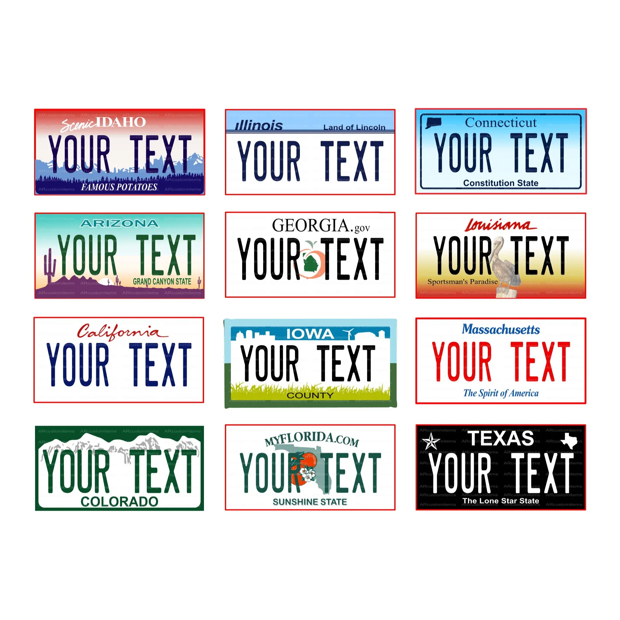 Car Plate Decorative Personalized Novelty Car Plate United States Personalized Car License Plate