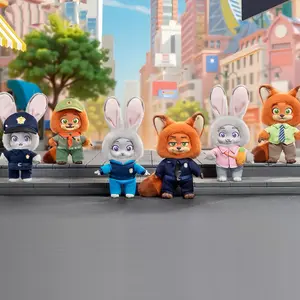 Nick & Judy’s Growth Journey Plush Blind Box – Cute Disney-Inspired Hanging Plush Charms, Soft Collectible Toy Figures, Mystery Surprise Gift for Kids & Fans