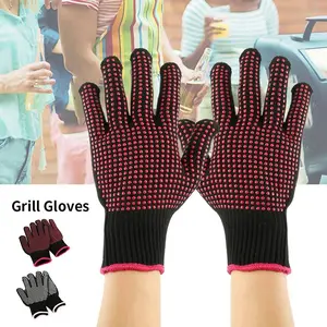 New BBQ Gloves High Temperature Resistance Oven Mitts 500 800 Degrees Fireproof Barbecue Heat Insulation Microwave Oven Gloves