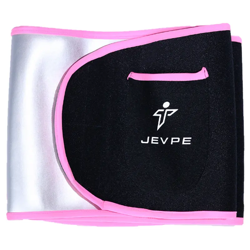JEVPE Fitness Waist Trainer, Pink Anti-Slip Sauna Belt for High-Intensity Training, Sweat-Promoting Workout Accessory for Cardio with 5 Adjustable Sizes, Workout Accessories