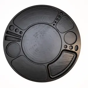 360° Rotating Black Tray | Handcrafted Decorative Organizer