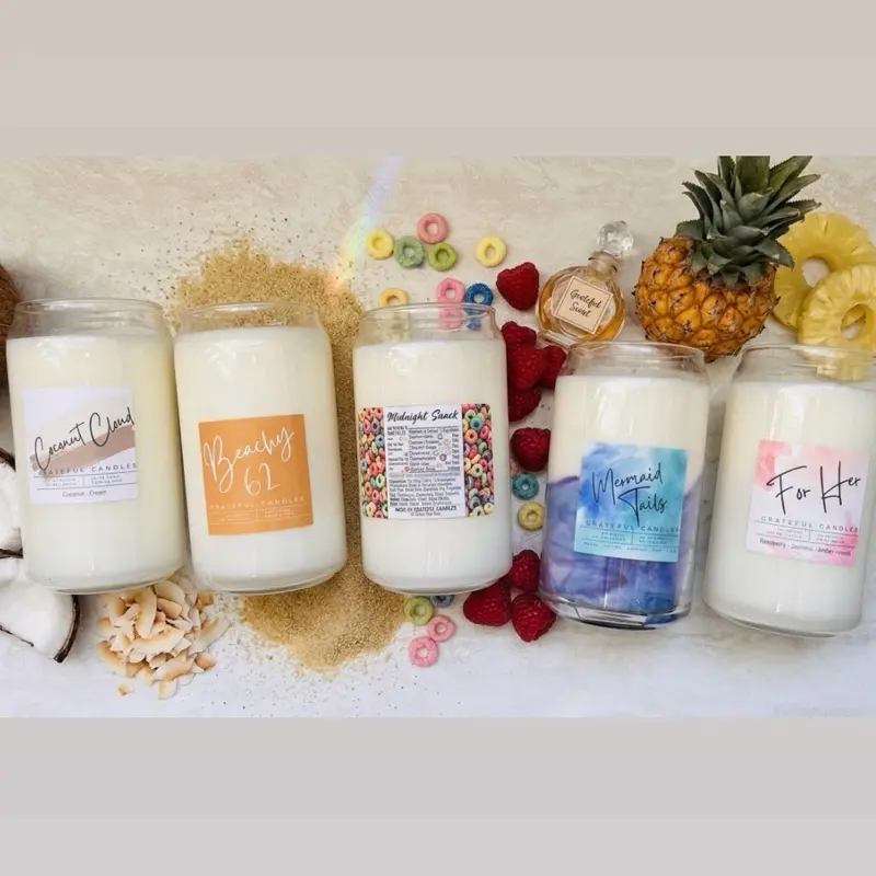 Crayful Candles Fall & Christmas Line 16 Ounce Soy Wax Luxury Candles - White Pumpkin, Hello Autumn, Twisted Pumpkin Scented Candles for Autumn Decor