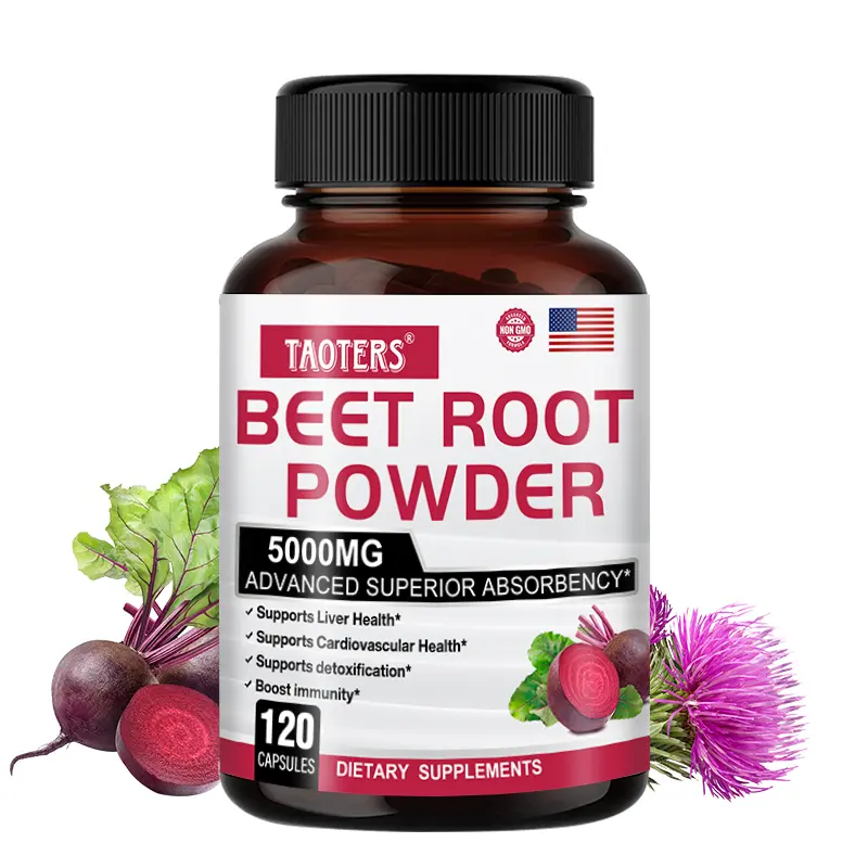 Taoters Beetroot Health Supplement with Milk thistle,Support Liver Cleanse and Cardiovascular Health, 120 Capsules