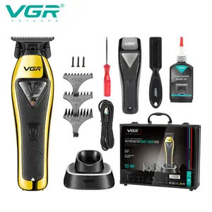 VGR 994 Vector Motor Hair Trimmer For Men, 10000 RPM Professional Hair Clippers Beard Trimmer, Cordless Zero Gapped Line Up Clippers With Metal Body, DLC T Blade Trimmers For Barbers, Travel Case
