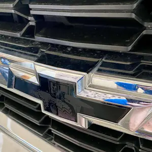 Chevrolet Black Tractor Silverado Precut Bowtie Emblem Overlay DECALS, Front & Rear Set