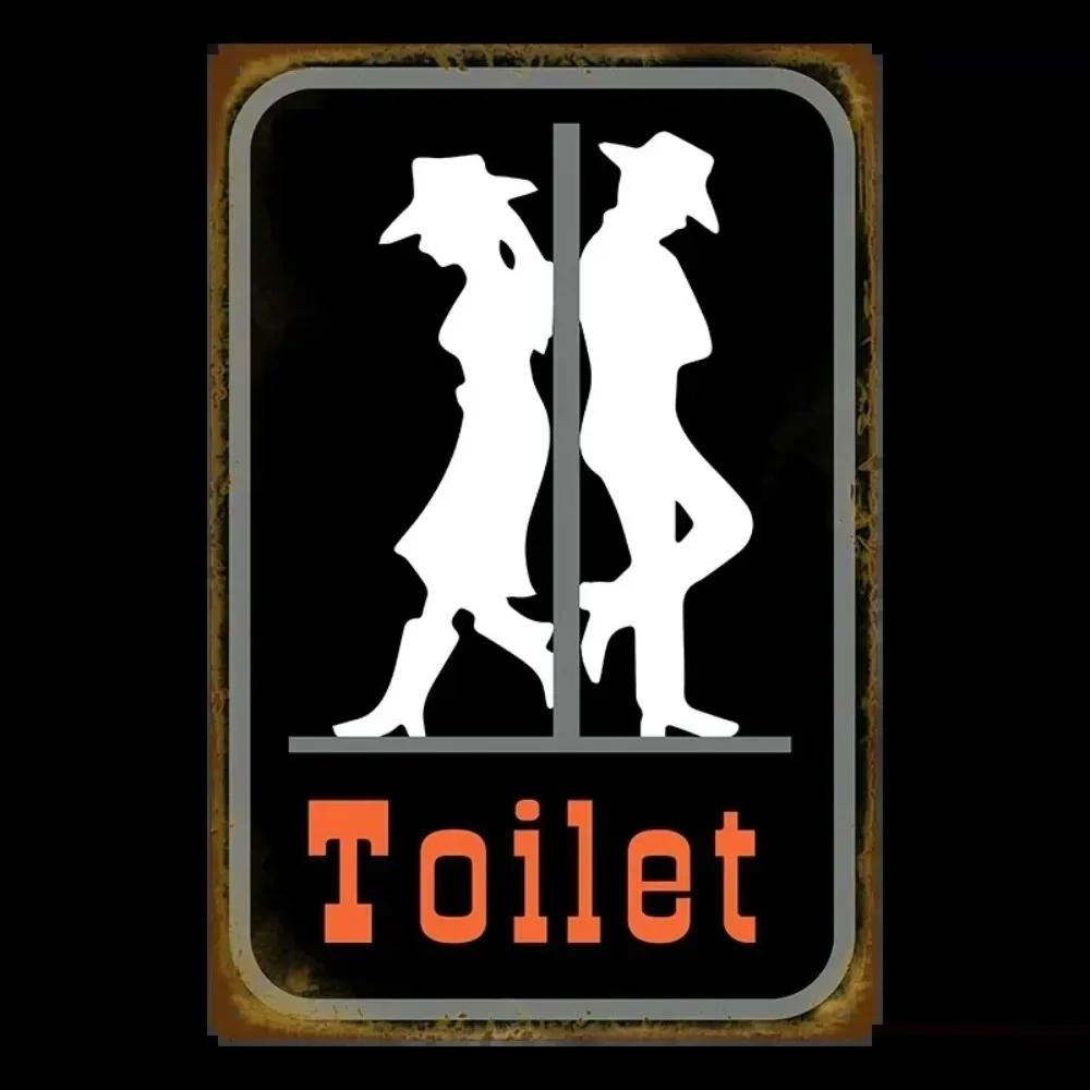 8x12in Vintage Funny Toilet Metal Iron Sign Plaque WC Lavatory Toilets Wall Art Bar Club Bathroom Restroom Toilet Wall Decoration