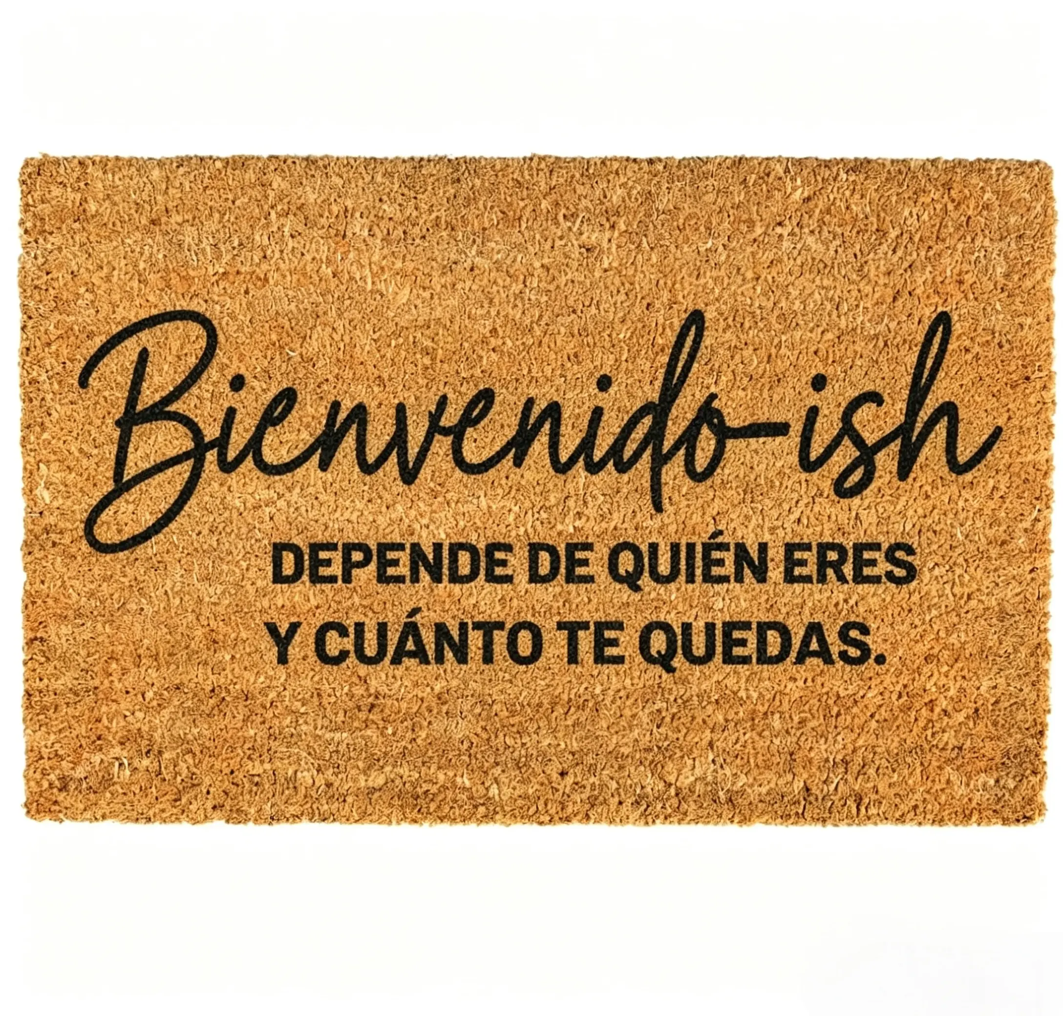 Sassy Spanish Bienvenido-ish Welcome Doormat, Decorative Non-slip Mat for Indoor Front Door