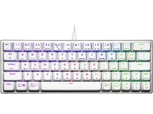 Cooler Master SK620 60% Sliver White Mechanical Keyboard with Low Profile Red Switches, New and Improved Keycaps, and Brushed Aluminum Design