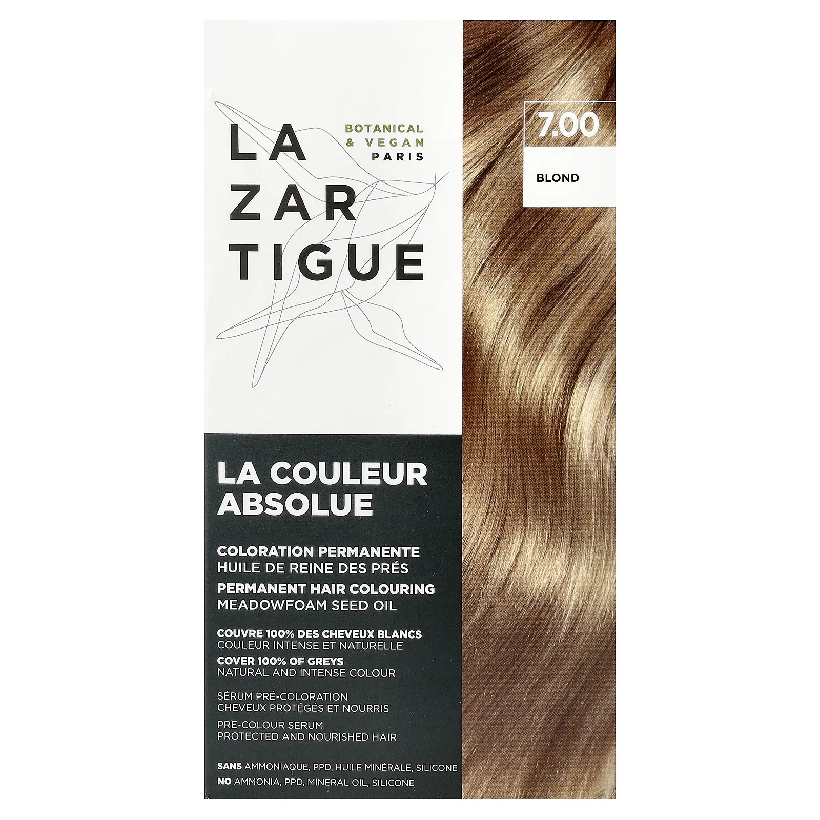 Lazartigue Permanent Hair Color Meadowfoam Seed Oil, 7.00 Blond, 1 Application Lazartigue Permanent Hair Color Meadowfoam Seed Oil, 7.00 Blond, 1 Application