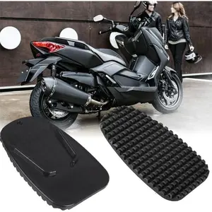 2Pcs Black Motorcycle Side Kickstand Non-Slip Plate Base Parking Stand Support Plastic Pad, Body and Frame Parts Motorcycle and Powersports