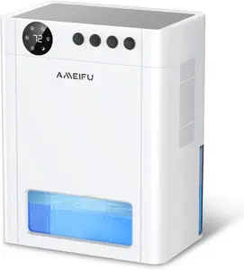 AMEIFU 1000 Sq.Ft Dehumidifier with 135 OZ Water Tank, Quiet Auto Shut Off, LED Light for Bathroom, Bedroom, RV, and Closet