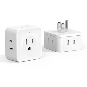 Multi Plug Outlet Splitter 2 Pack, Multiple Outlet Extender Adapter with 5 Outlets, Side Outlet Splitter Box for Cruisel, Office, Dorm Essentials