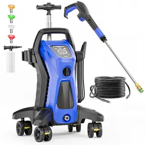 Electric Pressure Washer 4500PSI 3.2GPM Power Washer Electric Powered with Adj-15-Level Touch Screen, Pressure Control Spray Handle and 4 Anti-Tipping Wheels for Car, Home, Driveway, Yard, Outdoor, Gutter, Pool, Brick Cleaning