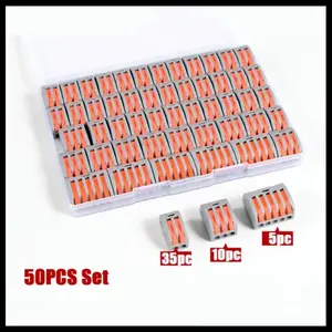 50pcs Quick Wire Connector,Fast Wiring Push in Lever Connectors Electrical Wiring Terminal Block Fast and Stable Connection