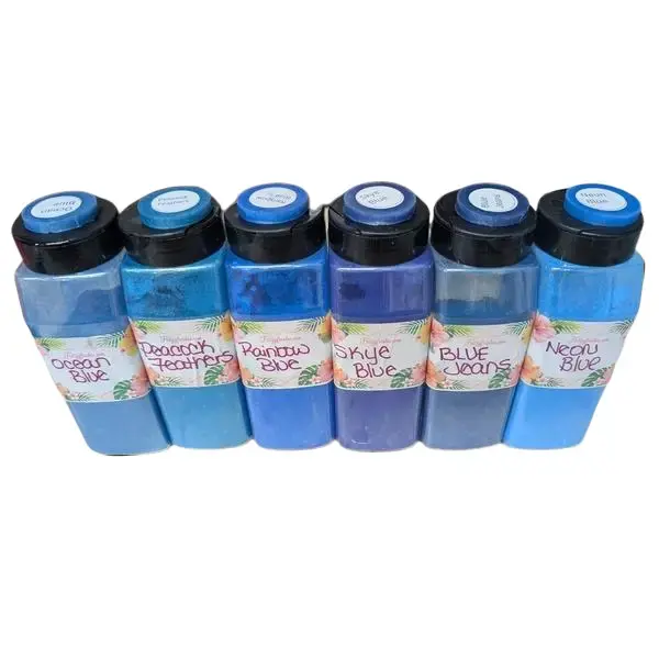 Blue Shimmer Pigment Powder for DIY Candle Making, Soap Making Crafts with Intense Hue, Crafting