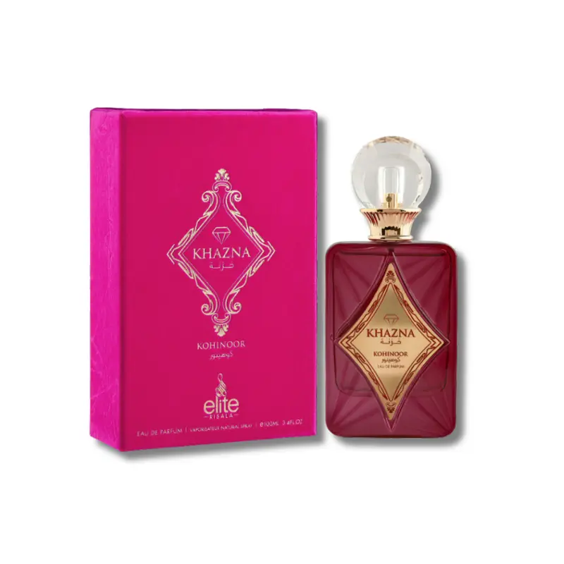 Risala Khazna Kohinoor Women's Eau De Parfum - Floral Citrus Scents Perfume for Adults, Elegant Liquid Fragrance with Creamy Sweet Musky, Bergamot Rose & Vanilla Notes, 3.4 fl oz (3 to 3.9 fl oz Range)
