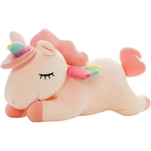 Soft Unicorn Plush Hugging Pillow Stuffed Animal Toy Gift for Kids (Pink, 12 inches)