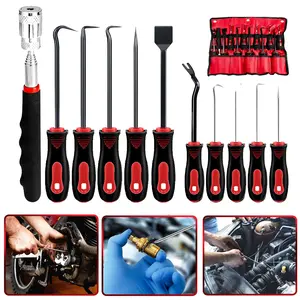 11 Pcs Precision Pick and Hook Tool Set with Clip Removal Plier Rivets Puller Fastener Remover Telescoping Magnetic Pickup Gasket Scraper for Electronics Maintenance Automotive Repair,with Tool Bag for Men,Mechanic,Electrician & Hobbyist