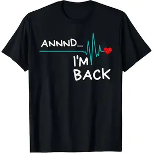 Heartbeat Recovery Graphic Cotton Short Sleeve T-Shirt | Round Neck Unisex Tops Tees T-Shirts