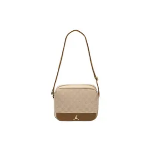 Optimized title: Jordan Monogram Zipper Closure Polyester Sling Bag for Unisex Couple Style in Coconut Milk Color
