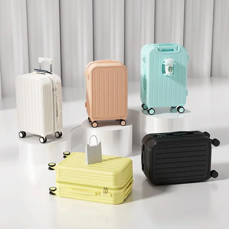 【Travel in Style】 ROMOYA Multifunctional Luggage, Conquer Every Travel Challenge with Ease! Comfortable, Smart, and Stylish!Cup holder/USB port/side hook,20/24/26" 4 WheelsLightweight Waterproof